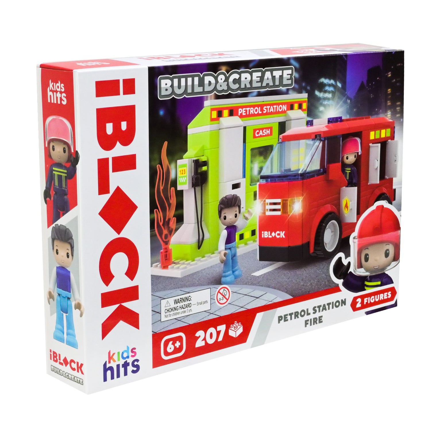 Дитячий конструктор iBlock Junior Build &amp; Create Petrol Station Fire, 207 елементів, 2 фігурки, від 6 років, 32*5*21.5 см (KH43/002/2)